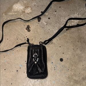 Brighton Vintage RARE Black Leather Crossbody Bag